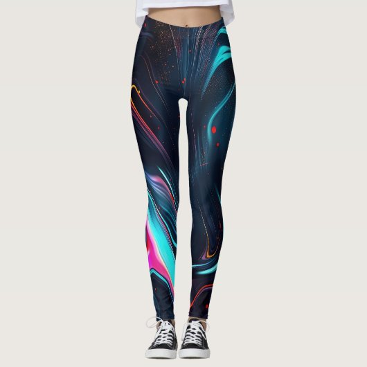 Cosmic Surge – Liquid Galaxy Leggings (Voorkant)