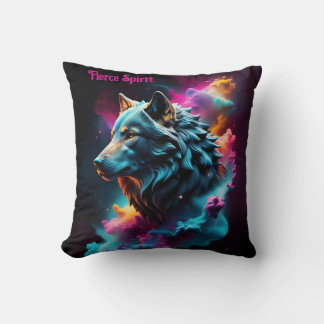 Cosmic Surreal Fantasy Wolf Aangepaste Abstracte k Kussen