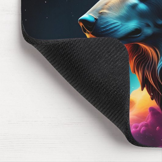 Cosmic Surreal Fantasy Wolf Aangepaste Abstracte k Muismat (Hoek)