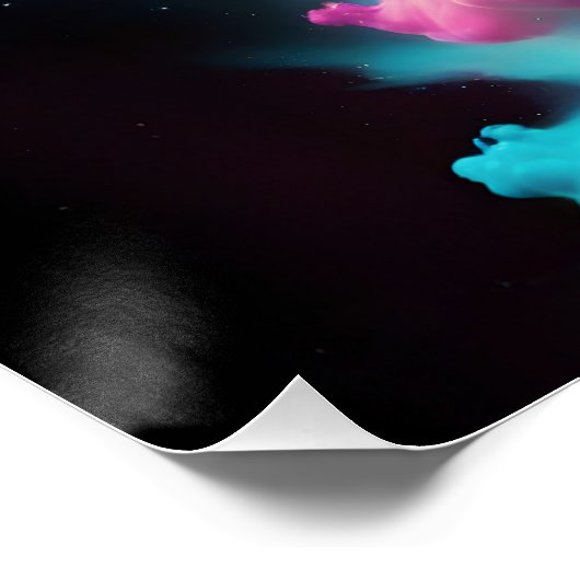 Cosmic Surreal Fantasy Wolf Aangepaste Abstracte k Perfect Poster (Hoek)