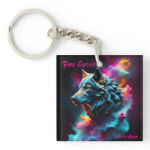 Cosmic Surreal Fantasy Wolf Aangepaste Abstracte k