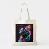 Cosmic Surreal Fantasy Wolf Aangepaste Abstracte k Tote Bag (Achterkant)