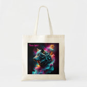 Cosmic Surreal Fantasy Wolf Aangepaste Abstracte k Tote Bag (Voorkant)