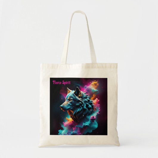 Cosmic Surreal Fantasy Wolf Aangepaste Abstracte k Tote Bag (Voorkant)