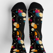 Cosmic Swirl Abstract Zwart met Heldere Kleuren Sokken (Top)