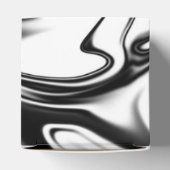 Cosmic Swirl: De zwart-wit marmeren elegantie Bedankdoosjes (Bovenkant)