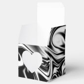 Cosmic Swirl: De zwart-wit marmeren elegantie Bedankdoosjes (Geopend)