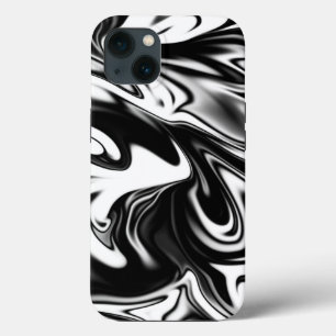 Cosmic Swirl: De zwart-wit marmeren elegantie Case-Mate iPhone Case