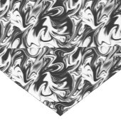 Cosmic Swirl: De zwart-wit marmeren elegantie Korte Tafelloper (Hoek)