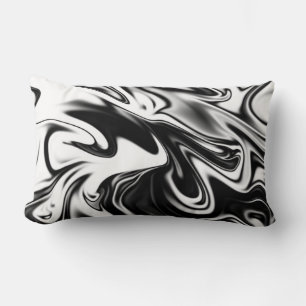 Cosmic Swirl: De zwart-wit marmeren elegantie Kussen