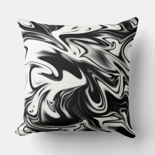 Cosmic Swirl: De zwart-wit marmeren elegantie Kussen