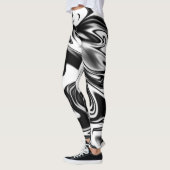 Cosmic Swirl: De zwart-wit marmeren elegantie Leggings (Links)
