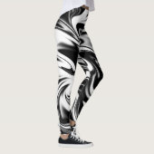Cosmic Swirl: De zwart-wit marmeren elegantie Leggings (Rechts)