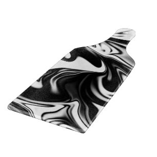 Cosmic Swirl: De zwart-wit marmeren elegantie Snijplank