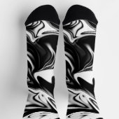 Cosmic Swirl: De zwart-wit marmeren elegantie Sokken (Top)