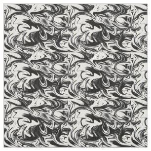 Cosmic Swirl: De zwart-wit marmeren elegantie Stof