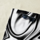 Cosmic Swirl: De zwart-wit marmeren elegantie Strandlaken (In situ)