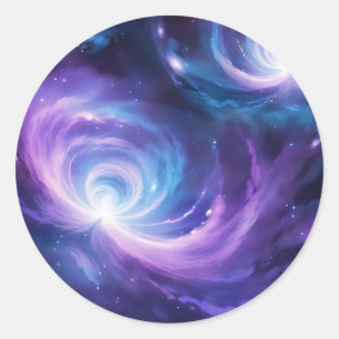 Cosmic Swirl Dreamy Galaxy Ronde Sticker