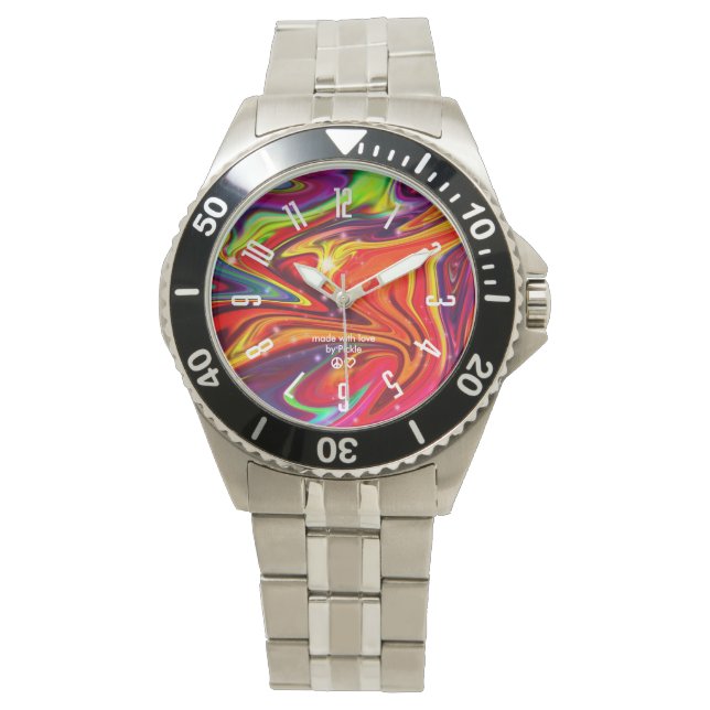 Cosmic Swirl roestvrij staal horloge (Voorkant)