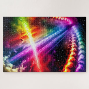 Cosmic Swirling Indigo Celestial Rainbow Universe Legpuzzel
