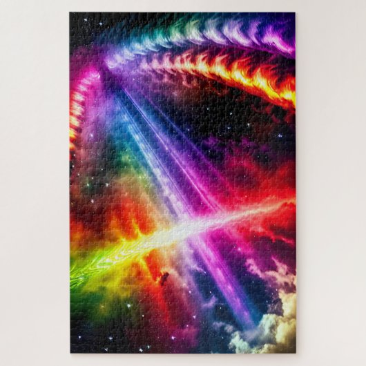 Cosmic Swirling Indigo Celestial Rainbow Universe Legpuzzel (Verticaal)