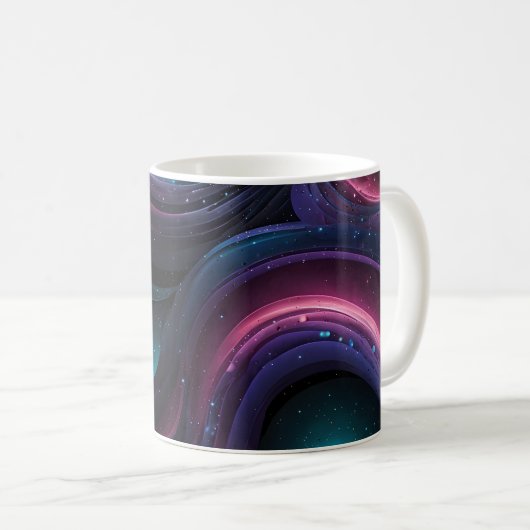 🌌 Cosmic Swirls: Galaxy-Inspired Abstract Design Koffiemok (Voorkant rechts)