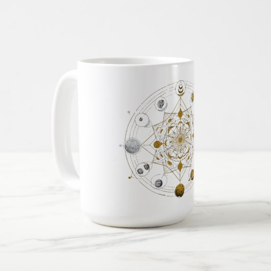 Cosmic Symmetry – Celestial Mandala Space Mug Koffiemok (Voorkant links)