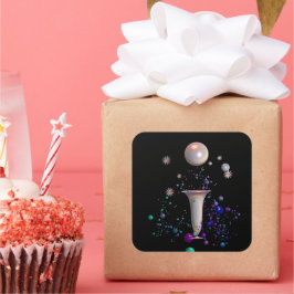 Cosmic Symphony Vierkante Sticker