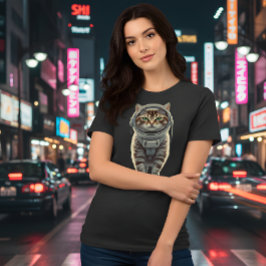 Cosmic Tabby Cat: Retro Space Explorer T-shirt