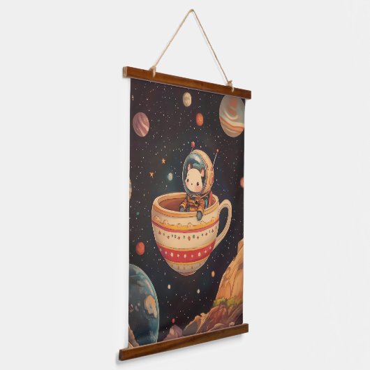 Cosmic Tea Voyage Hangend Wandkleed (Gebogen)
