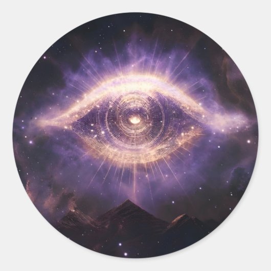 Cosmic Third Eye Awakening - Spiritual Awareness Ronde Sticker (Voorkant)