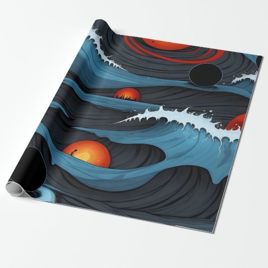 Cosmic Tides Cadeaupapier (Uitgerold)