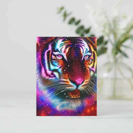 Cosmic Tiger Briefkaart (Staand voorkant)