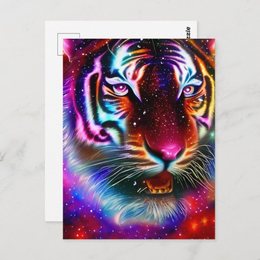 Cosmic Tiger Briefkaart (Voorkant / Achterkant)
