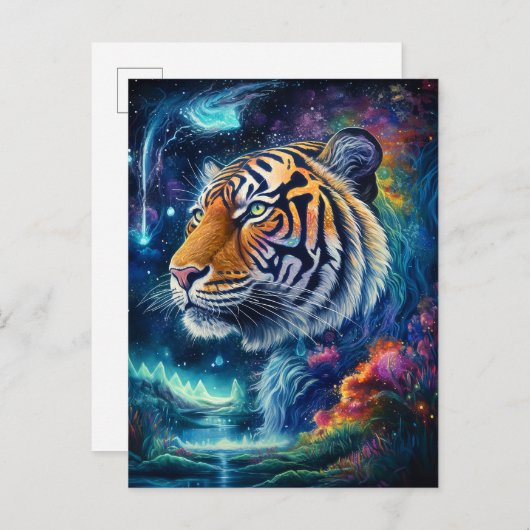 Cosmic Tiger Briefkaart (Voorkant / Achterkant)