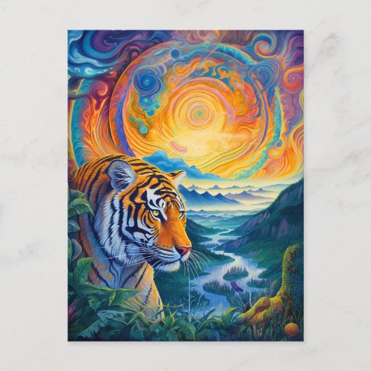 Cosmic Tiger Briefkaart (Voorkant)