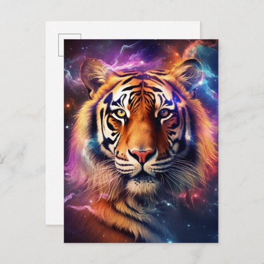 Cosmic Tiger Briefkaart (Voorkant / Achterkant)