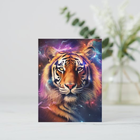 Cosmic Tiger Briefkaart (Staand voorkant)