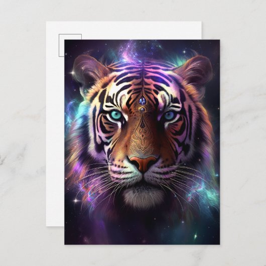 Cosmic Tiger Briefkaart (Voorkant / Achterkant)