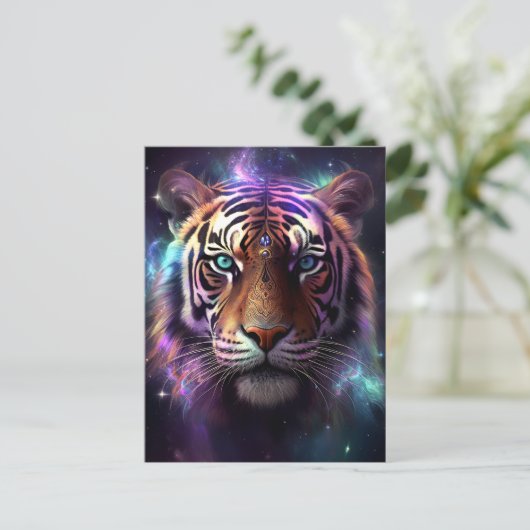Cosmic Tiger Briefkaart (Staand voorkant)