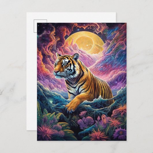 Cosmic Tiger Briefkaart (Voorkant / Achterkant)