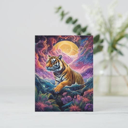 Cosmic Tiger Briefkaart (Staand voorkant)