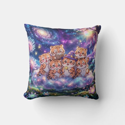 Cosmic Tiger Friends Galaxy Kussen (Voorkant)