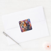 Cosmic Tiger Vierkante Sticker (Envelop)