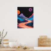 Cosmic Trail in de Hooglanden Poster (Keuken)