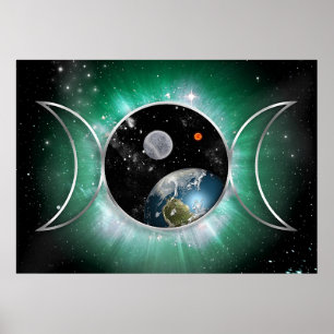 Cosmic Triple Goddess Poster