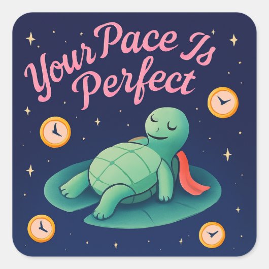 Cosmic Turtle Sticker | Langzaam leven en mindfuln (Voorkant)