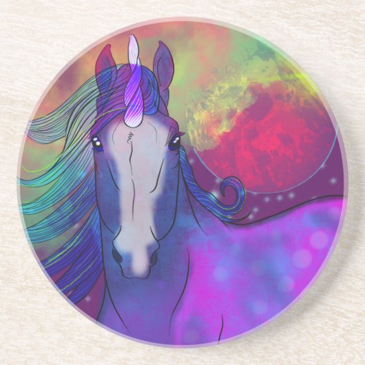 Cosmic Unicorn 5 Zandsteen Onderzetter (Voorkant)