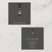 *~* Cosmic Universe Gold Moon Phases Glitter Vierkante Visitekaartje (Voorkant / Achterkant)