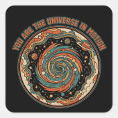 Cosmic Universe In Motion - Retro tee Vierkante Sticker (Voorkant)